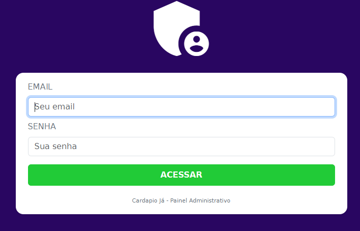 Imagem da Página de login do site
