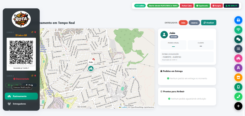 Painel de Rastreamento em Tempo Real